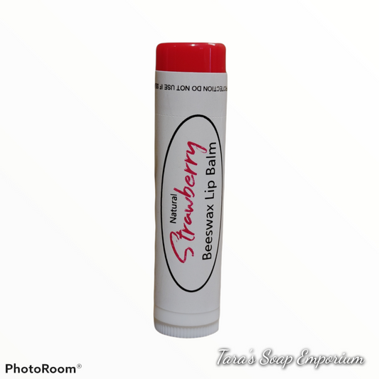 All-Natural Strawberry Beeswax Lip Balm
