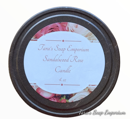 Sandalwood & Rose Mason Jar Candle with rustic lid